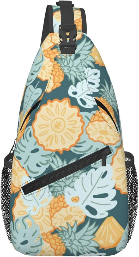 Hawaii Tropical Palm Sling Backpack Crossbody Bag Casual Chest Bags Travel Hiking Daypack Shoulder Bag for Women Men