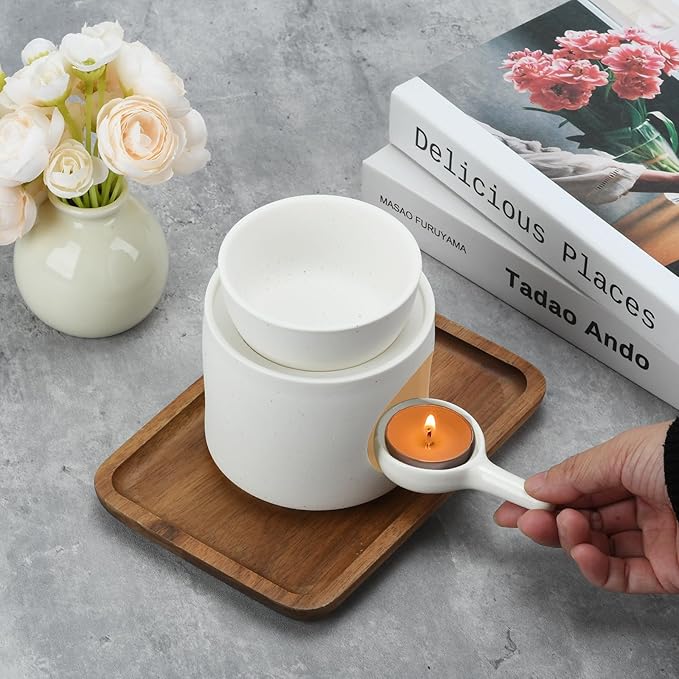 White Burner, Ceramic Tealight Warmer, Scented Oil Diffuser, White Ceramic Tea Light Candle Holder