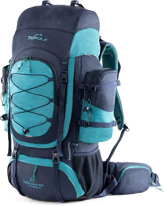 Tripole Walker Pro Rucksack for Trekking and Hiking (Navy Blue, 60)