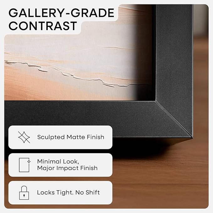Homeforia 22x28 Poster Frame Black, High End Metal 22 x 28 Large Picture Frames with Mat 18 x 24 for Photo, 22x28 Thin Frame Matted to 18x24 inch Print, 28x22 Frame, Tempered Glass, Wall Kit, Set of 3