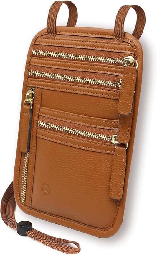 Sizobi Neck Wallet for Traveling Women Men, RFID Blocking Leather Passport Holder Travel Pouch, Family Travel Document Organizer Passport Wallets,International Travel Must Haves Travel Accessories