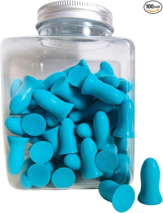 Fan Wu Soft Foam Earplugs 50 Pairs – 32dB Noise Reduction for Sleeping, Travel & Work | Small Size for Kids & Women | Reusable Comfort Fit | Blue