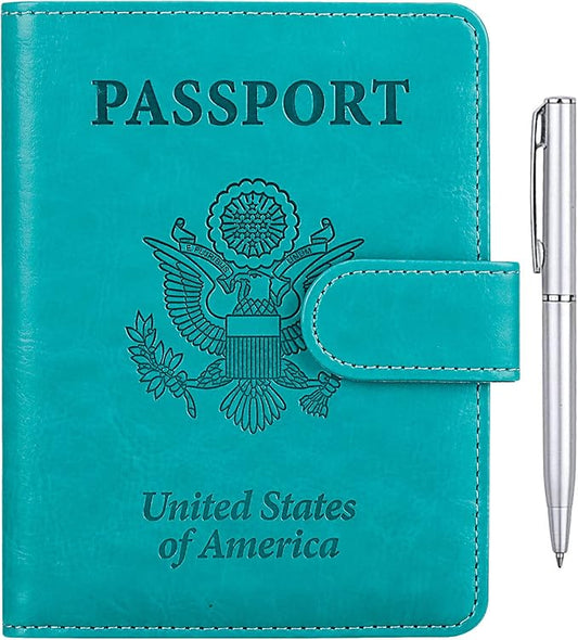 TIGARI Passport Holder for Travel Women Men, PU Leather Waterproof RFID Wallet Cover Case Sleeve, Valentines Day Gifts, Vacation Plane Cruise Travel Document Organizer Essentials