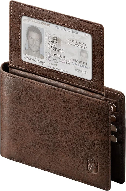 Zitahli Wallet for Men 12 Card Holder Slim Rfid Leather 2 ID Window Wallets With Gift Box Men's Accessories