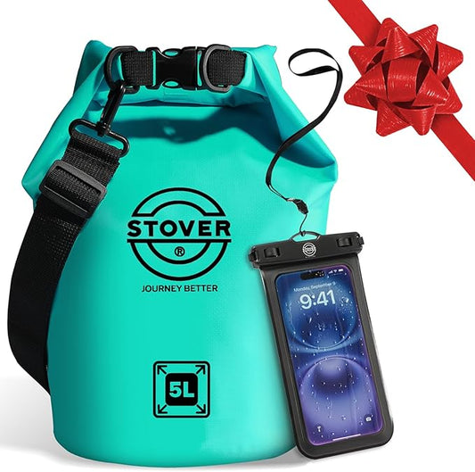STOVER 5/10/25/30/40/55L Waterproof Dry Bag- Roll-Top Backpack w/Phone Case- Kayaking, Hiking, Camping, Boating- Men/Women