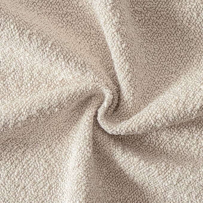 MIULEE 12x20 Inch Decorative Lumbar Throw Pillows for Bed Set of 2 Textured Boucle Neutral Winter Throw Pillow Covers Oatmeal Accent Solid Pillowcases Sofa Livingroom Home Decor