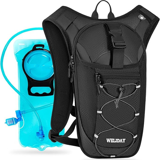 Hydration Backpack with Leak Proof Water Bladder, Lightweight Hydro Water Daypack for Rave, Cycling, Running, Hiking, Climbing
