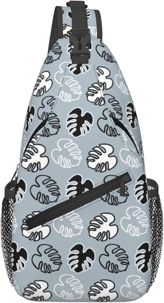 Hawaii Tropical Palm Sling Backpack Crossbody Bag Casual Chest Bags Travel Hiking Daypack Shoulder Bag for Women Men