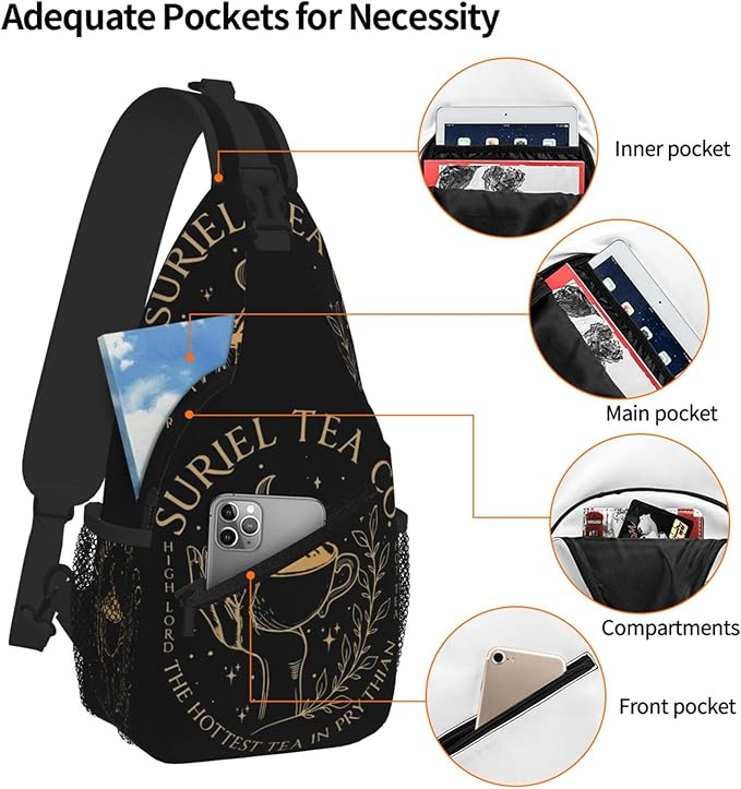 Velaris The City Of Starlight - The Night Court Fantasy Aesthetic Crossbody Bag Trendy Sling Bag Bakpack Casual Chest Bags Daypack For Hiking Walking Travel Running(5)