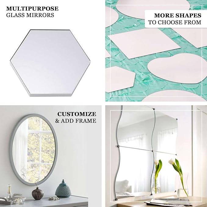 Efavormart 4 Pack | 12" Wave Glass Mirror Table Centerpiece, Hanging Wall Decor