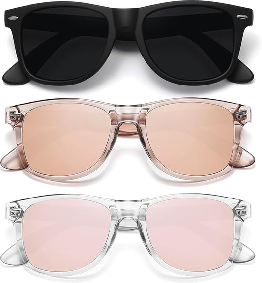 MEETSUN Polarized Sunglasses for Women Men Classic Retro Trendy Driving Sun Glasses UV400 Protection (3 Pack)