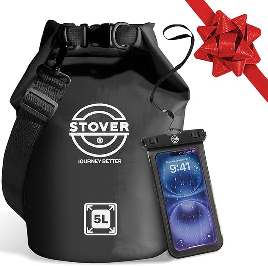 STOVER 5/10/25/30/40/55L Waterproof Dry Bag- Roll-Top Backpack w/Phone Case- Kayaking, Hiking, Camping, Boating- Men/Women