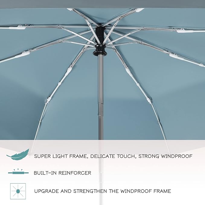 FDJASGY UV Sun Umbrella Compact Folding Travel Umbrella Auto Open Close Compact Folding Rain Umbrellas for Women Men Blocking UV 99.98%