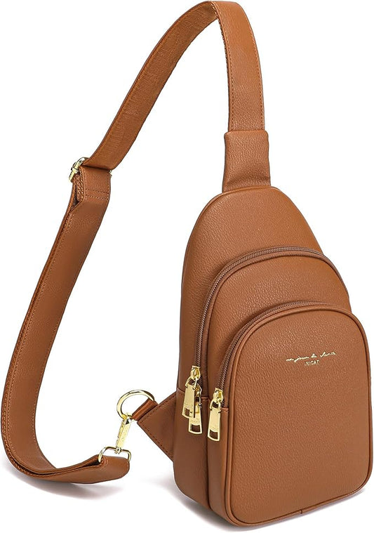 INICAT Crossbody Sling Bags Fanny Packs Valentine's Day Gifts Vegan Leather Travel Vacation Essentials Purses Women