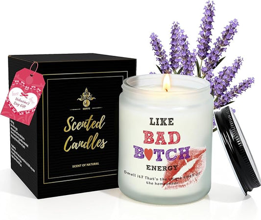 Lavender Scented Aromatherapy Candle - Natural Soy Wax, Long-Lasting, Ideal Gift for Her/Him (Birthday/Valentine’s Day/Christmas)