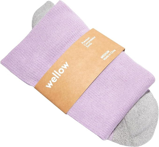 Wellow Premium Socks (Compression Socks - Regular) for Men & Women, Made with Viscose from Bamboo, Knee High, 18-25 mmHg
