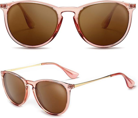 SUNGAIT Premium Vintage Round Sunglasses for Women Men Classic Retro Trendy Style