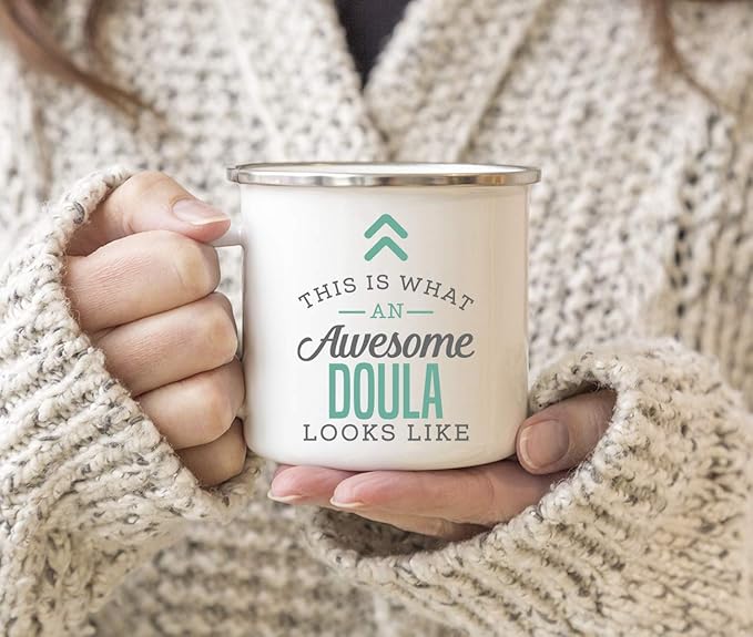 Andaz Press 11oz. Stainless Steel Campfire Coffee Mug Gift, This is What an Awesome Doula Looks Like, 1-Pack, Birthday Gift Ideas Coworker Him Her, Includes Gift Box