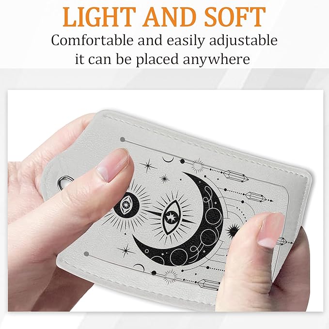 Boho Moon Eyes Luggage Tags for Suitcase 3 Pack, Leather Bag Tags Identifiers with Privacy Name Address Labels and Durable Steel Loop for Men Women Backpack