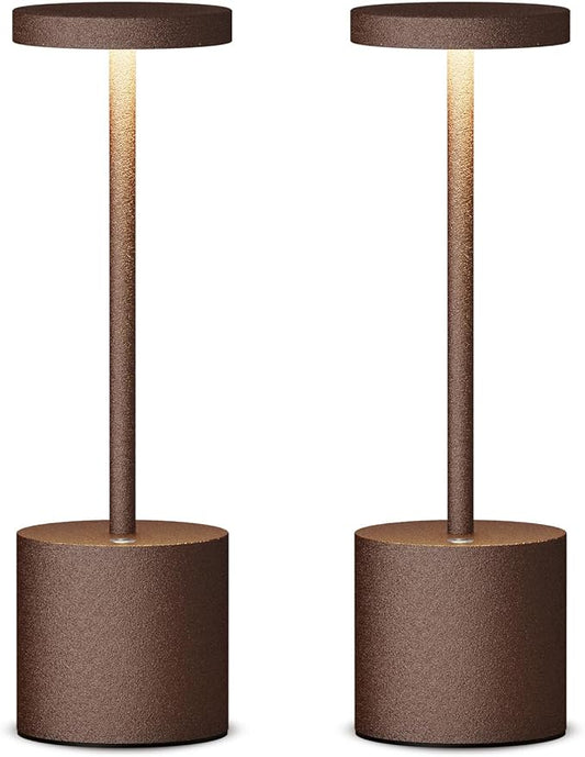 SAKRINGT 2 Pack Cordless Table Lamp Rechargeable, 5000mAh Battery Operated Portable LED Table Light with Dimming, 10-30H Runtime for Restaurant, Patio, Outdoor, Deck, Garden