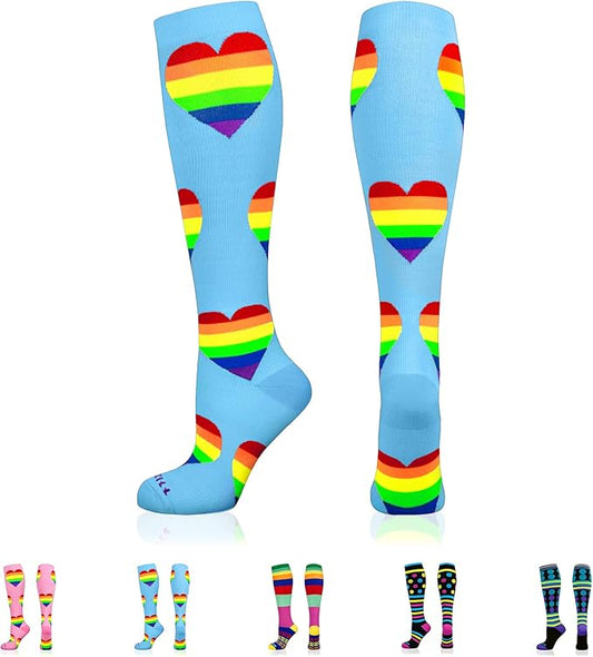 NEWZILL Medical Compression Socks for Women & Men, 20-30 mmHg Knee-High Support for Circulation, All-Day Comfort for Work Travel Running Cycling and Fitness