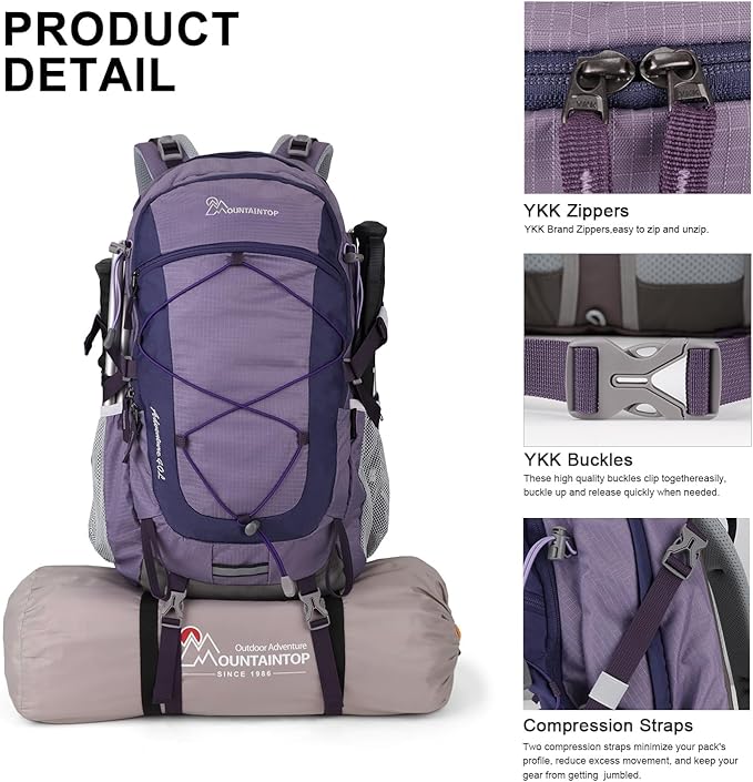MOUNTAINTOP 18L/25L/40L Hiking Backpack,Lightweight Travel Backpack with Rain Cover for Outdoor Backpacking, Camping