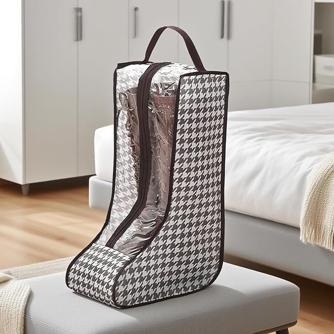 2 Pack Boot Bags for Cowboy Boots Storage Organizer Tall Style, Portable Travel Shoe Bags Protector Box Organizer with Handle for Cowboy Shoes, Dustproof Tote for Packing Travel and Daily Use