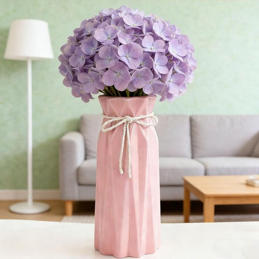 Ceramic Flower 9.5" H x 3.9" W Pink Vase Modern Home Decor Vases for Centerpieces Minimalist Farmhouse Cute Decorative Vases Flowers Tulip Pampas Grass Vase for Table Bathroom Shelf