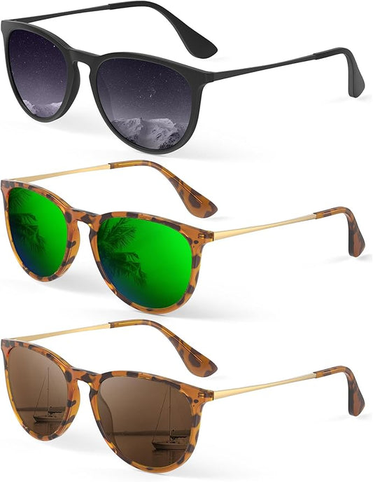 KALIYADI Sunglasses Womens Polarized Womens-Sunglasses: Trendy Sun Glasses with UV400 Retro Style for Party Beach Shopping