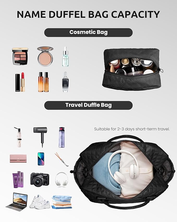 Vogewood Unique Women Gift-Birthday Gifts for 6 7 8 9 10 11 12 13 14 Year Old Girls-Duffle Bag with Shoe Compartment, Weekender Bags, Overnight Bag, Travel Bags with Makeup Pouch (Letter B)