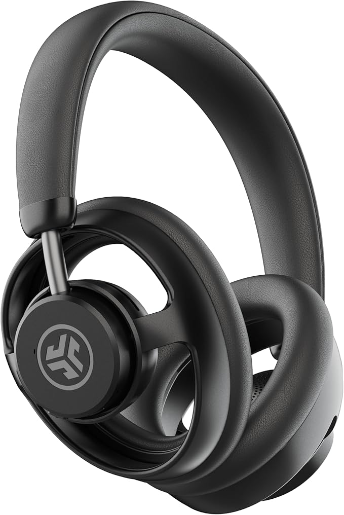 JLab JBuds Open Wireless Headphones, Black, Open-Back, Immersive Sound, Dual Coaxial 35mm + 12mm Drivers, Comfortable Breathable Open Fit, All Day Listening 24 Hour Playtime, Customize App