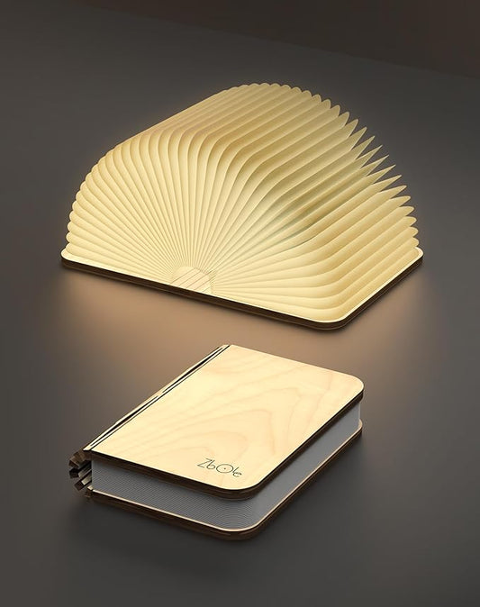 4.7 Inch Inch Wooden Book Lamp, Book Lovers Gifts,Teacher Appreciation Gifts for Women, LED Ambient Lighting, Magnetic Mood Lighting for Home&Library Decor (Maple)