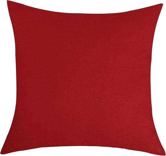 TangDepot Cotton Solid Throw Pillow Covers, 24" x 24" , Deep Red, 1 Count (Pack of 1)