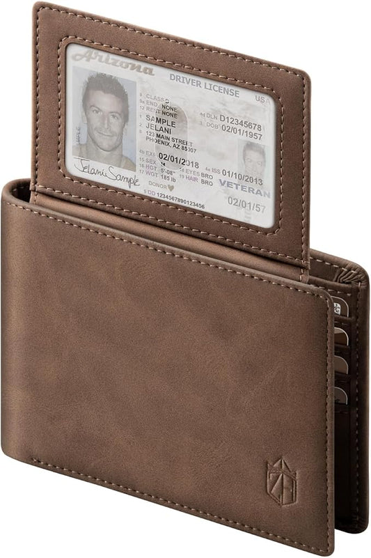 Zitahli Wallet for Men 12 Card Holder Slim Rfid Leather 2 ID Window Wallets With Gift Box Men's Accessories