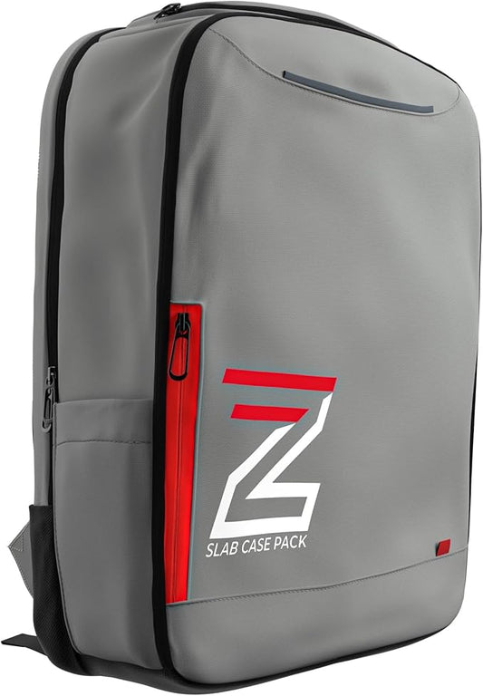 Zion Cases Slab Case Backpack with Slab Case 2GO Graded Card Case; Fits PSA, BGS, HGA, SGC, and CSG Graded Card Slabs; Ideal Travel Storage Solution; (Gray)