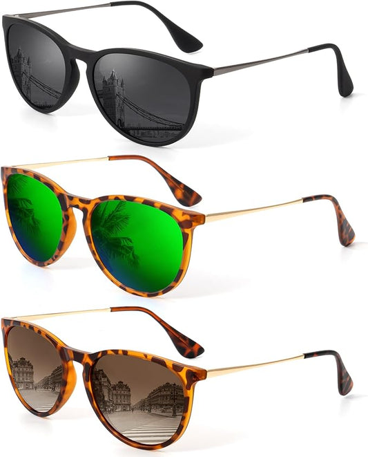KALIYADI Sunglasses Womens Polarized Womens-Sunglasses: Trendy Sun Glasses with UV400 Retro Style for Party Beach Shopping