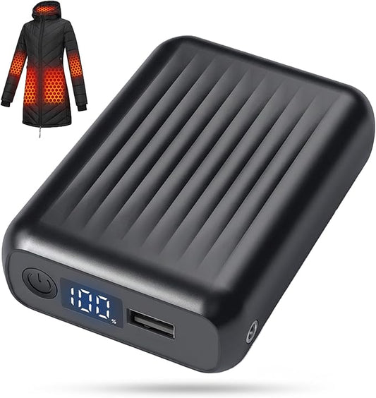 Topdot 12V/5V 2A 18400mAh Heated Jacket Battery Pack Compatible with SOLJIKYE, Wulcea, Genovega, Portable Power Bank for USB 5V Heated Vests, Jackets, Pants with Digital Display(NOT for 7.4V)