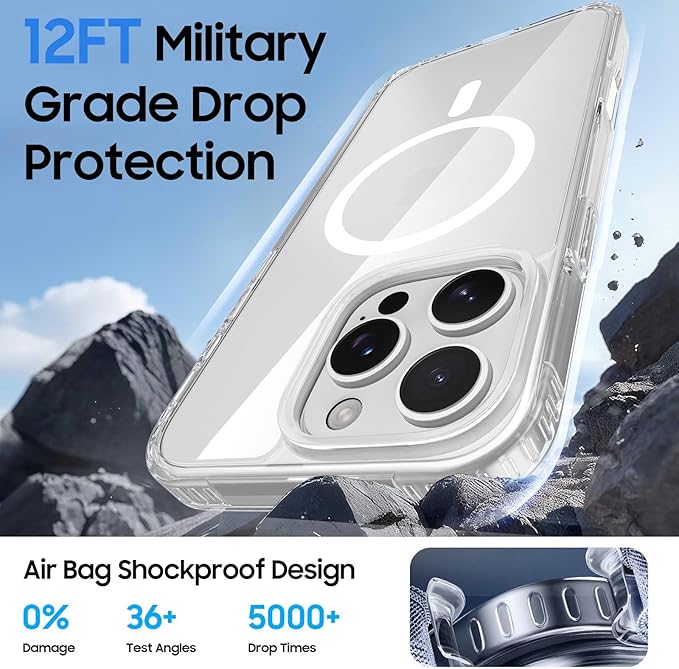 Ntwinro Magnetic for iPhone 14 Pro Max Clear Case (Compatible with MagSafe) with Black Detachable Wallet & Card Holder for 3 Cards [RFID Blocking] Military Grade Protective Slim Phone Cover