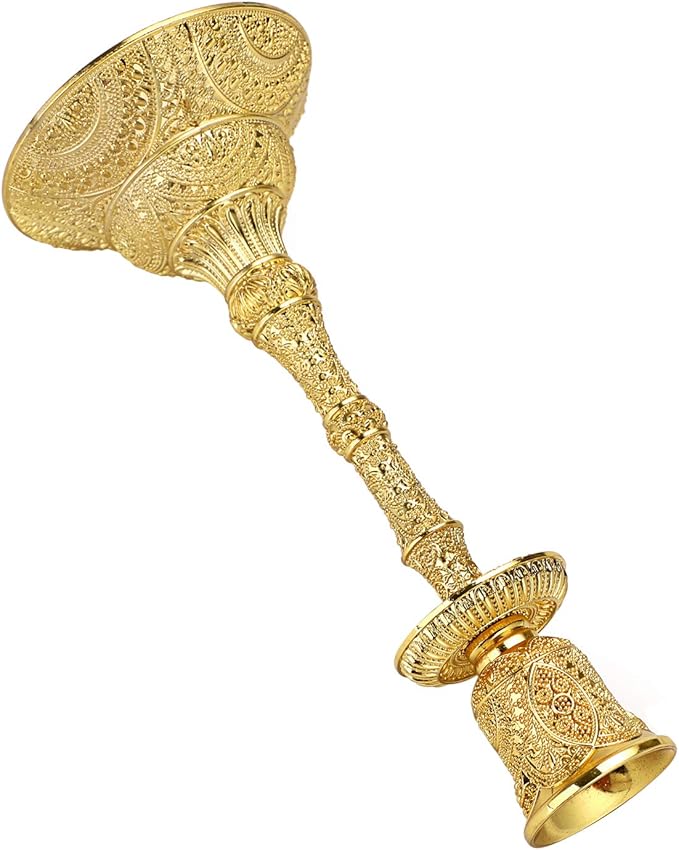 OwnMy Set of 2 Taper Candle Holders Vintage Metal Pillar Candlestick Holders 7.4”, Elegant Brass Candle Stick Holders Decor Candelabra Set for Dining Table Centerpieces Wedding Home Decoration, Gold