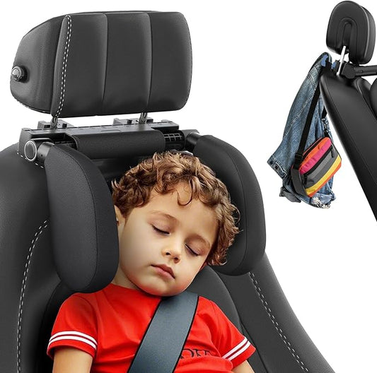 Car Headrest Pillow,Thickened Memory Foam Road Pal Headrest,Neck Support Pillow,180° Adjustable,Travel Car Sleeping,Prevent Cervical Sprain Spine,Suitable for Kids and Adults