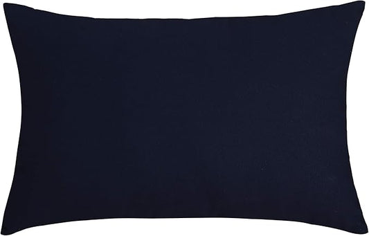 TangDepot Cotton Solid Throw Pillow Covers, 12"X18" color dark navy