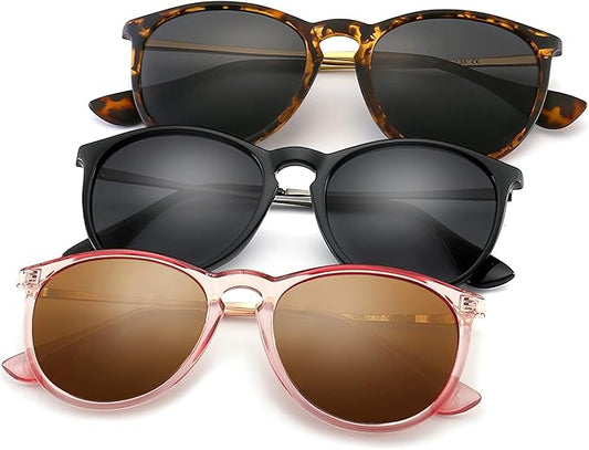 SUNGAIT Premium Vintage Round Sunglasses for Women Men Classic Retro Trendy Style