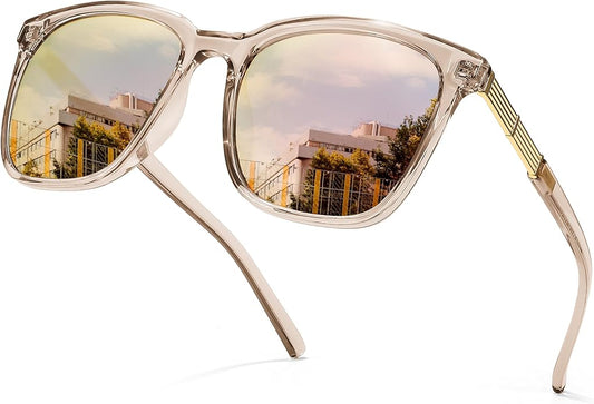 SIPHEW Oversized Square Sunglasses for Women|Lightweight Fashion Sunglasses 100% UV400 Protection|Trendy Mirrored Shade