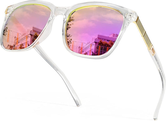 SIPHEW Oversized Square Sunglasses for Women|Lightweight Fashion Sunglasses 100% UV400 Protection|Trendy Mirrored Shade