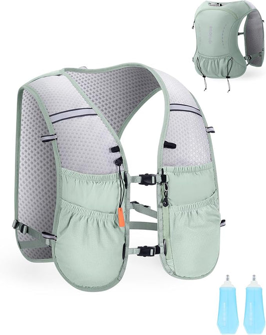 ECOHUB Running Hydration Vest Backpack with 2*500ML Soft Flask, Lightweight Trail Running Pack for Men Women, Adjustable No Bounce Hydration Backpack for Marathon Hiking Cycling