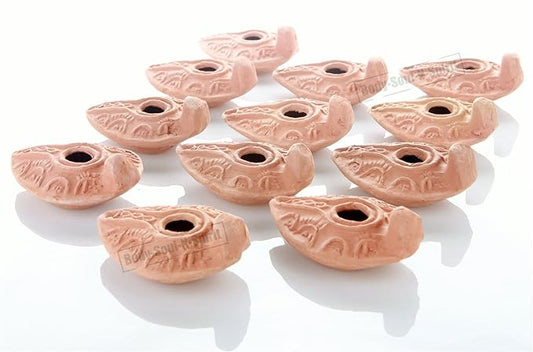 Lot of 12 HERODIAN OIL LAMP Ancient Biblical Antique Replica Israel Judaica