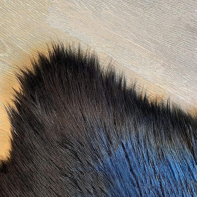 LAMBZY High Pile Super Soft Faux Sheepskin Rug (Black, 2'x3')