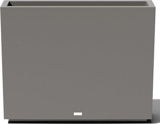 Veradek Block Series Span Plastic Planter - Tall Rectangular Planter for Indoor or Outdoor Patio/Porch, Gray, 30" in Height, 10" in Width, 38" in Length