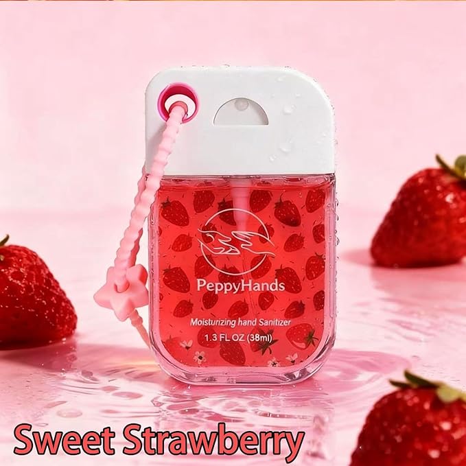 PeppyHands Hand Sanitizer, Hand Sanitizer Spray, Hydrating Spray for Hand, Portable Sanitizer spray Set ﻿for Travel Size, 500-Sprays Each Multi-Flavor (4Pcs.)