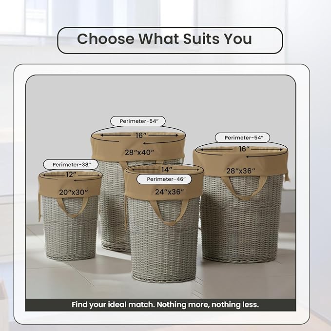 LFH Home Large Premium Cotton Canvas Laundry Bag with Drawstring and Handles Heavy Duty, Multi-Use, and Washable for Home, Travel, College or Storage 28x36 (Pack of 2)-Beige